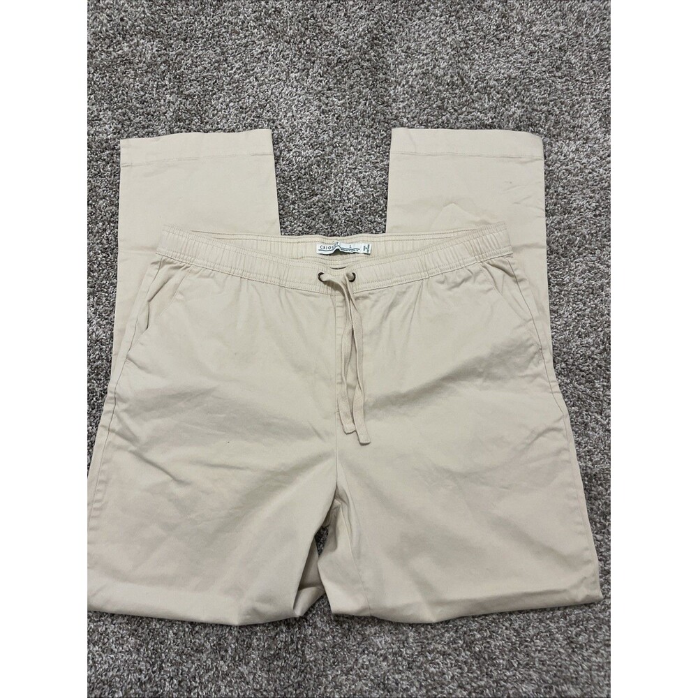 CRIQUET Men's Casual Golf Pants Drawstring Stretch Beige Size Large (34x30)